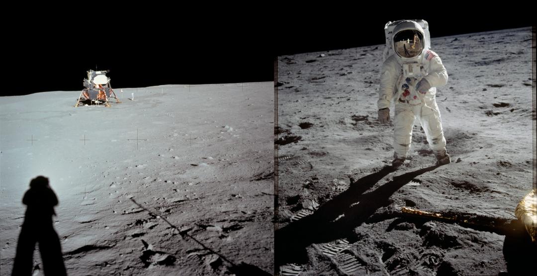 距今53年前的1969年7月20日人類首度登上月球。（截自nasa）