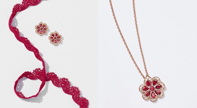 蕭邦紅寶石勾勒柔軟蕾絲 Precious Lace鑲嵌鏤空花卉 靈動感呈現復古風
