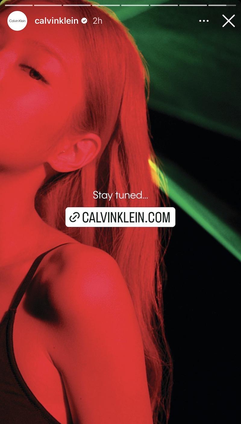 Jennie為CK所拍攝的形象大片將在本月底正式公開。（截自calvinklein IG）