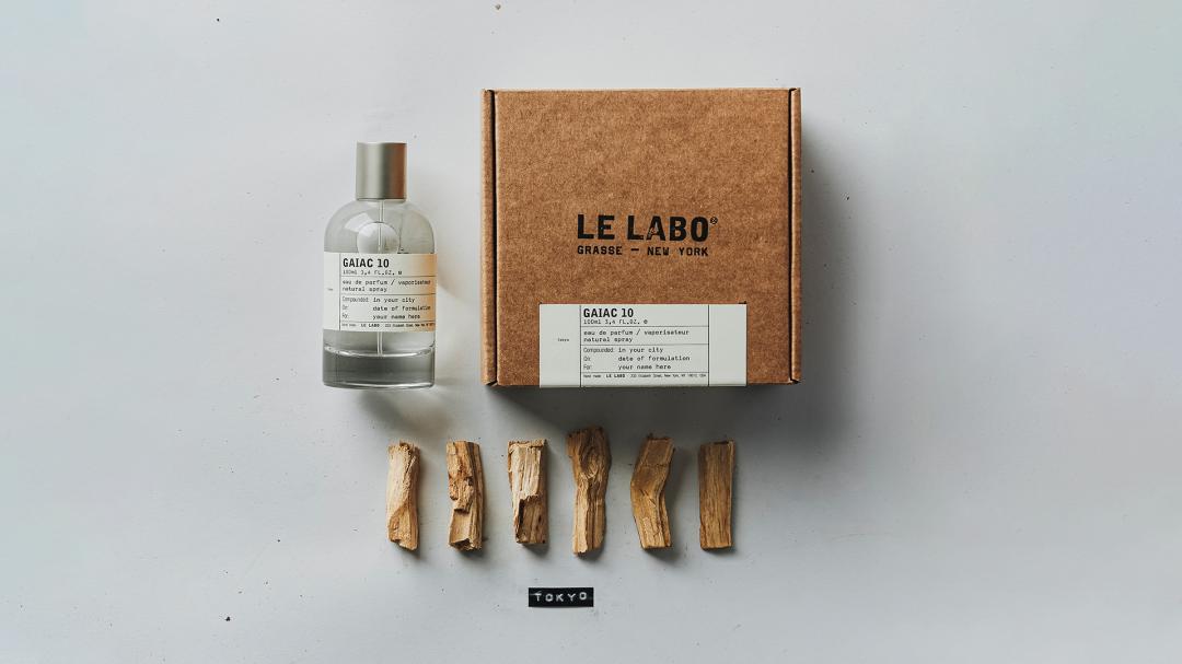Le Labo城市限定系列-東京GAIAC 10，此系列中全球最受歡迎的香調，以癒創木為核心，環繞4種不同麝香調，並融入一些雪松和乳香氣息。