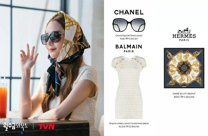 這看似簡單的一幕，卻有包括香奈兒、愛馬仕和Balmain。（翻攝自parkminyoung.style IG）