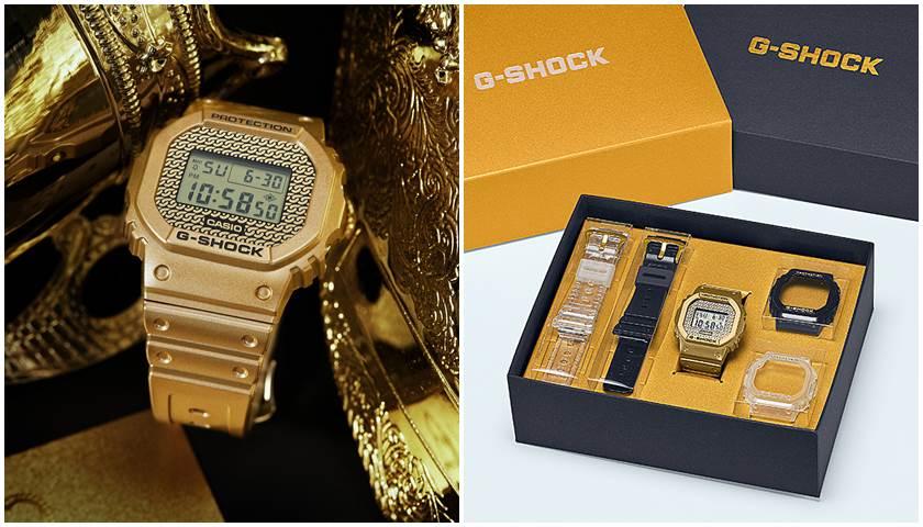 G-SHOCK DWE-5600HG-1腕錶共有三組錶殼與錶帶可隨意搭配出27種組合，8,000元。