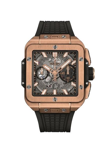 Hublot Square Bang Unico皇金款(King Gold)，1,338,000元。(Hublot提供)