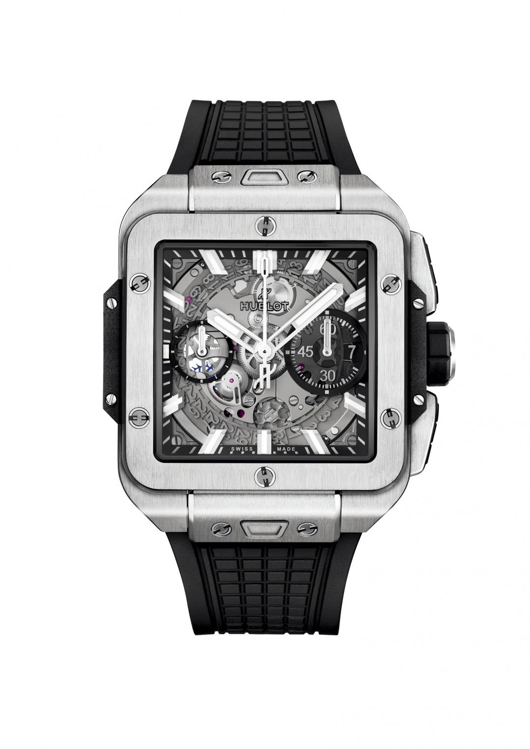 Hublot Square Bang Unico鈦金屬款，717,000元。（品牌提供）