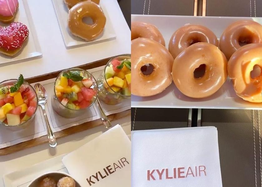 Kylie Air上的餐點也是夢幻路線。