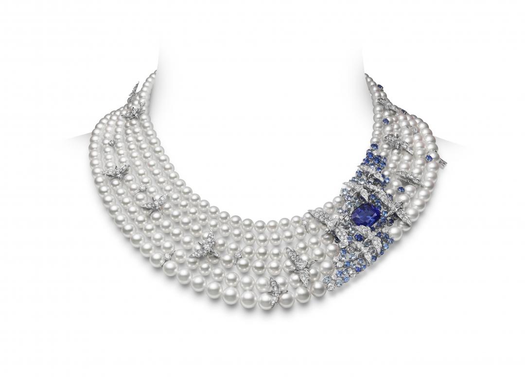 MIKIMOTO Wild And Wonderful頂級珠寶系列飛翔蒼鷺造型項鍊，約4,980,000元。(MIKIMOTO提供)