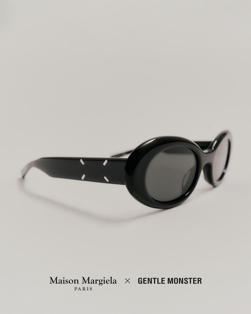 Maison Margiela x GENTLE MONSTER聯名系列在鏡臂外側加入手工縫線。（品牌提供）