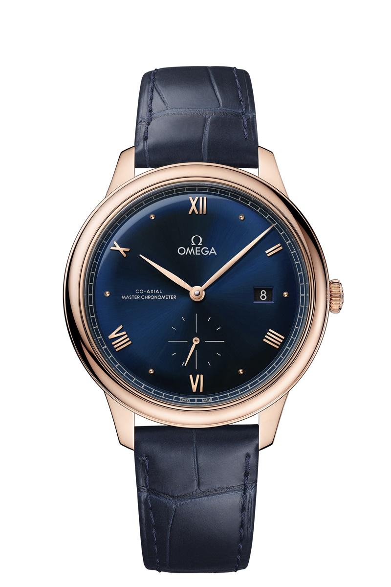 OMEGA 碟飛典雅Prestige腕錶，18K Sedna™金錶殼，時分顯示、小秒盤、日期窗，錶徑41mm，417,000元。