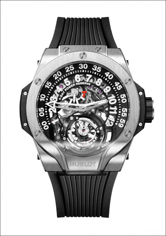 Hublot MP-13雙軸陀飛輪雙逆跳腕錶，4,905,000元。