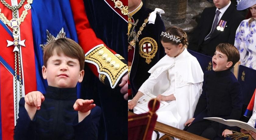 查爾斯加冕》5歲路易小王子兩小時坐不住！打哈欠、攤手、發呆樣樣來化身行走表情包