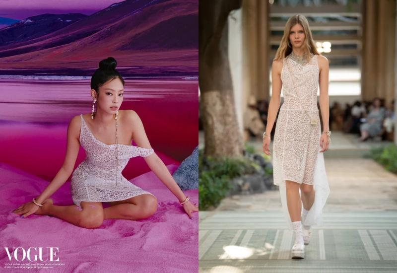 Jennie的白色洋裝出自Chanel 2022/23 Métiers d’arts 工坊系列。（截自instagram）