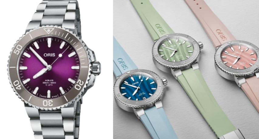 限量生日錶紫面盤　ORIS潛水錶鑲鑽更奢華