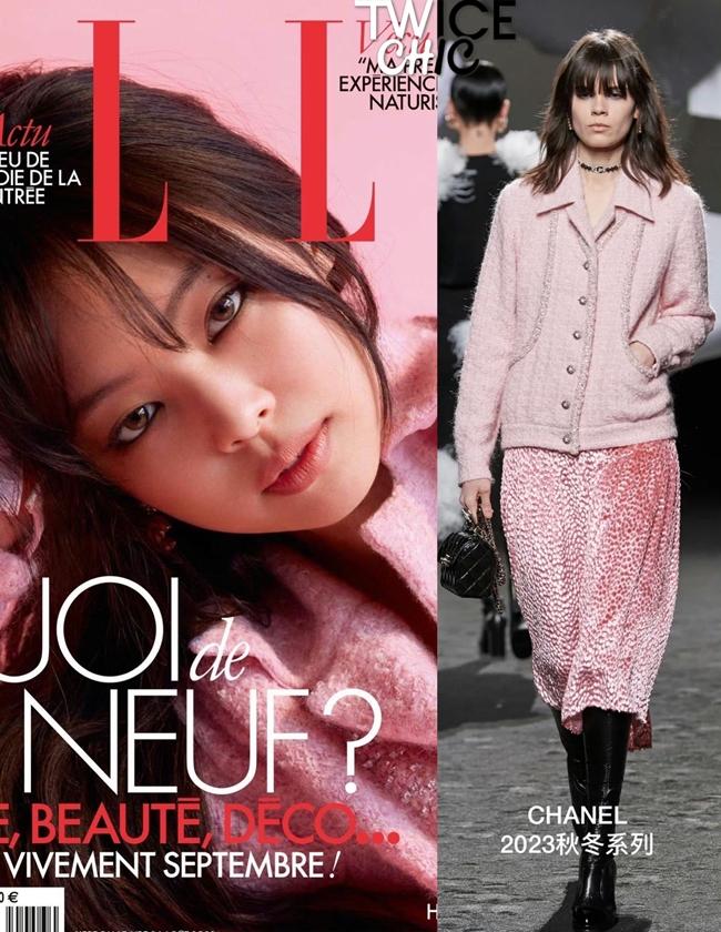 Jennie以一身香奈兒2023秋冬新裝登封。