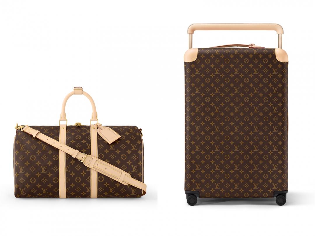 （左起）Keepall Bandoulière 45旅行袋（NT$84,500）、Horizon 70行李箱（NT$139,000）。