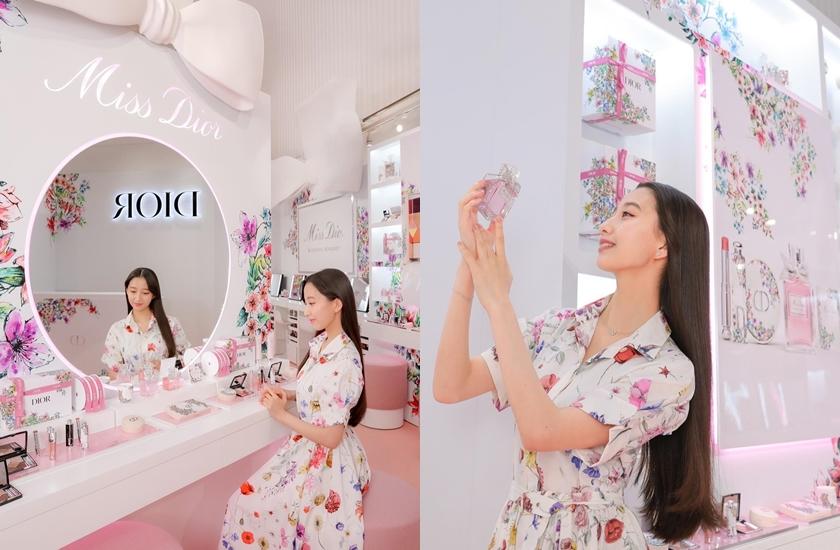 木村心美日前分享的MISS DIOR夢幻梳妝間，復刻自巴黎蒙田大道30號迪奧先生一手打造的工作室。