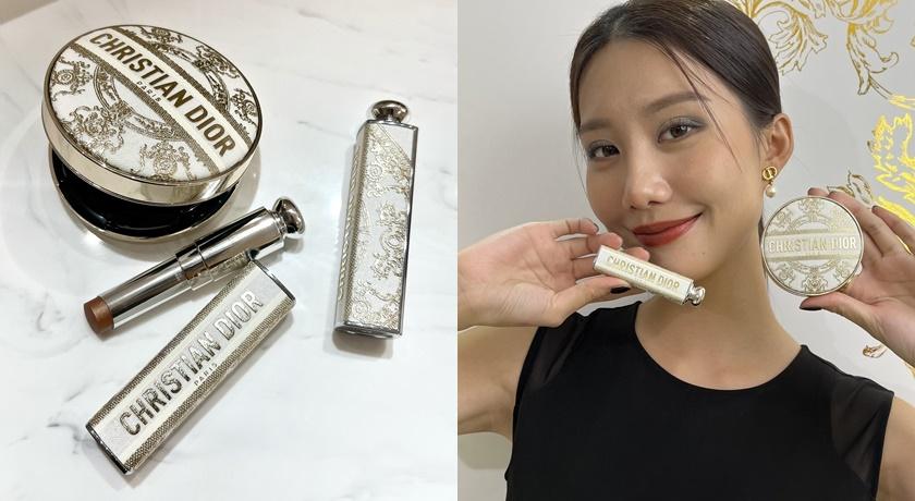 迪奧超完美氣墊外殼-杜樂麗花園限量版1,250元（不含粉蕊）；迪奧癮誘唇膏#211冰霜毬果，1,500元（線上旗艦店獨賣）；迪奧癮誘唇膏外殼-杜樂麗花園限量版1,100元。