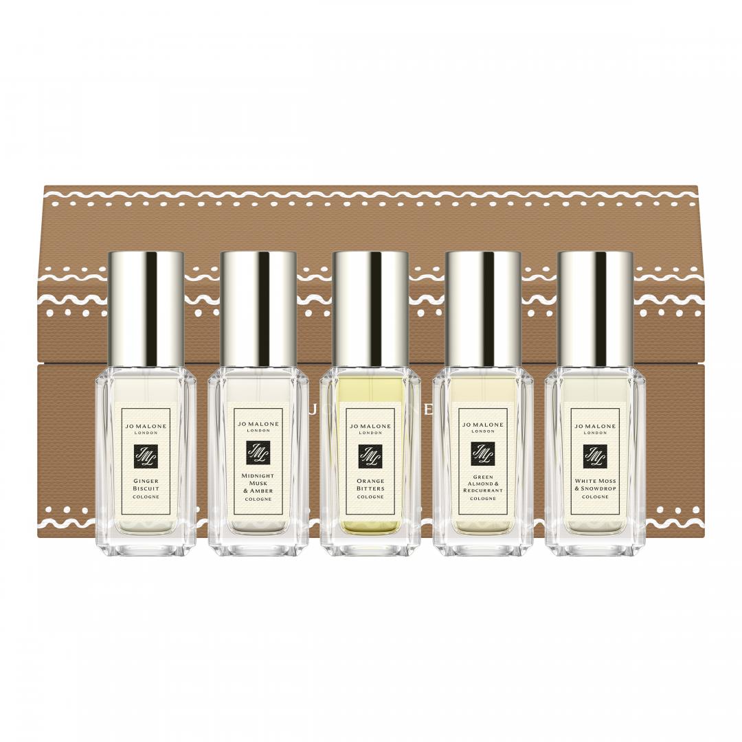 Jo Malone London童話薑餅聖誕限量香水組4,200元，包含5款9ml耶誕限定香氛。