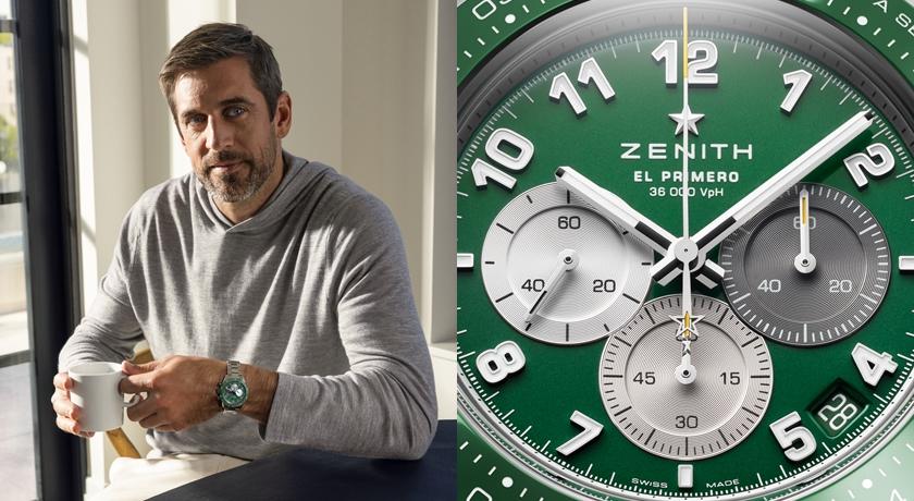 ZENITH計時腕錶再推新色！「深邃綠」出自美式足球員Aaron Rodgers