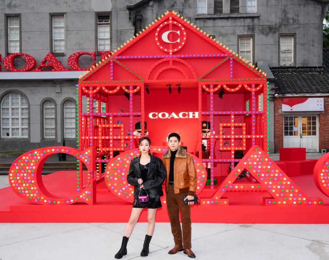 COACH HOLIDAY佳節主題戶外裝置今開幕，吳卓源、林柏宏受邀搶先看。（圖／記者王文麟攝）