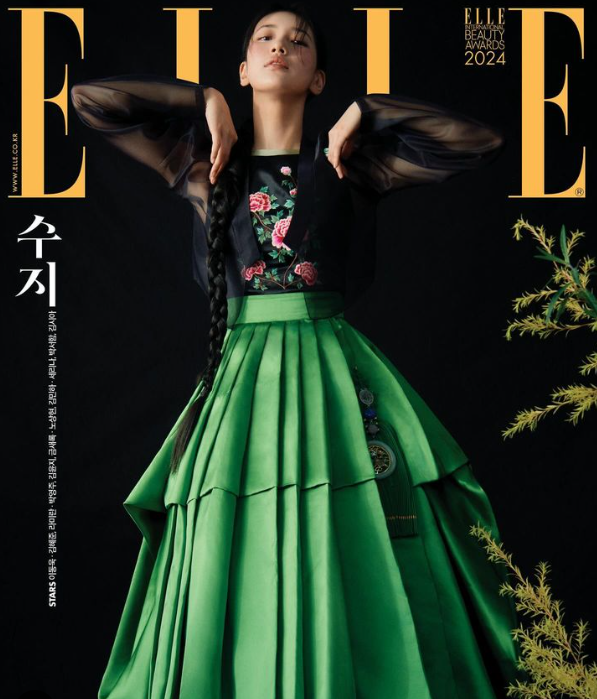 《ELLE》韓國版2024年第一個封面由秀智擔綱。