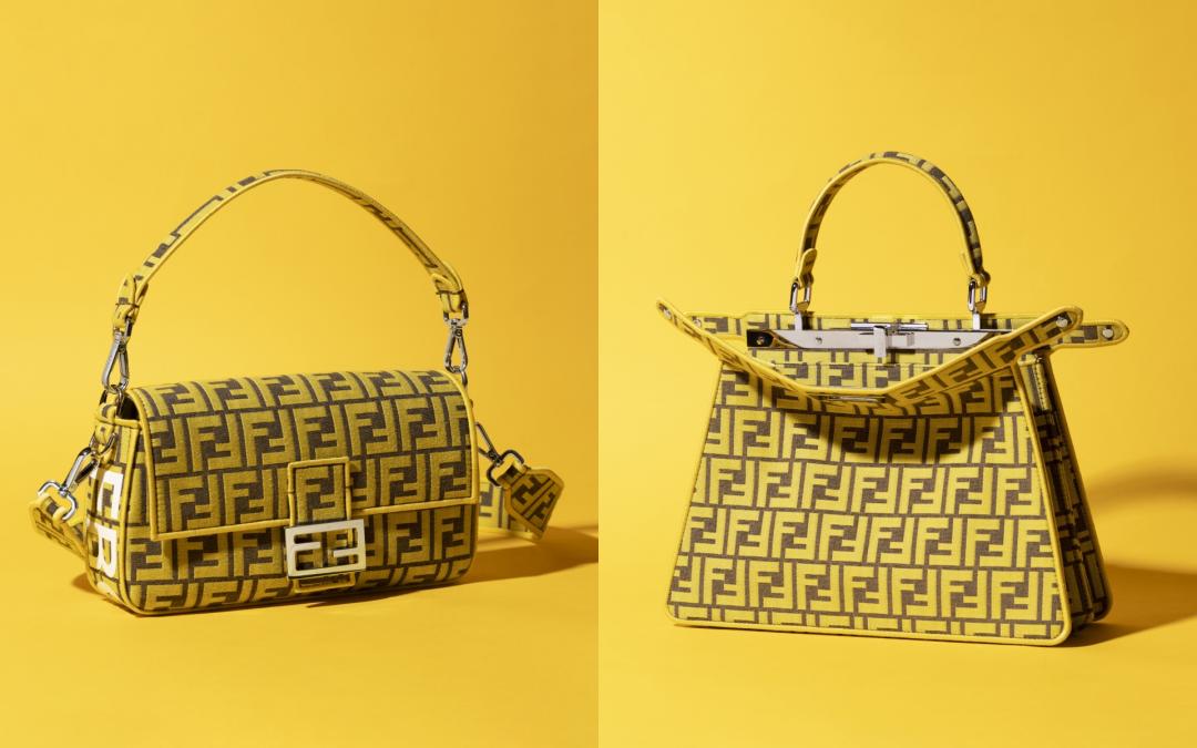 Fendi x Frgmt系列將經典FF緹花Logo換上鮮明的亮黃色。