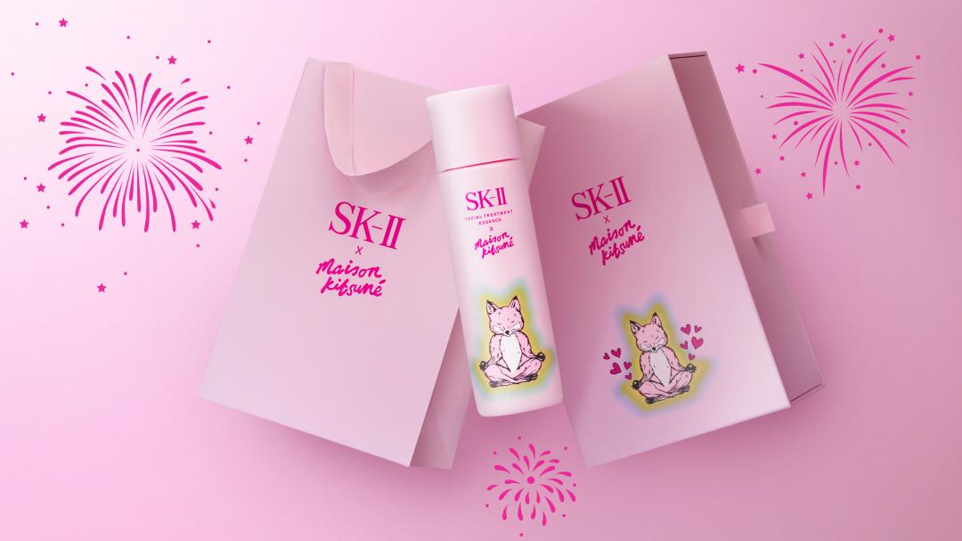 購買SK-II x Maison Kitsuné限量版青春露粉紅瓶230ml，即贈聯名禮盒及紙袋(內含精美卡片) 。