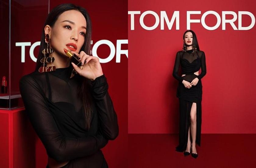 身為TOM FORD Beauty品牌大使的舒淇，一抹紅唇最有魅力。