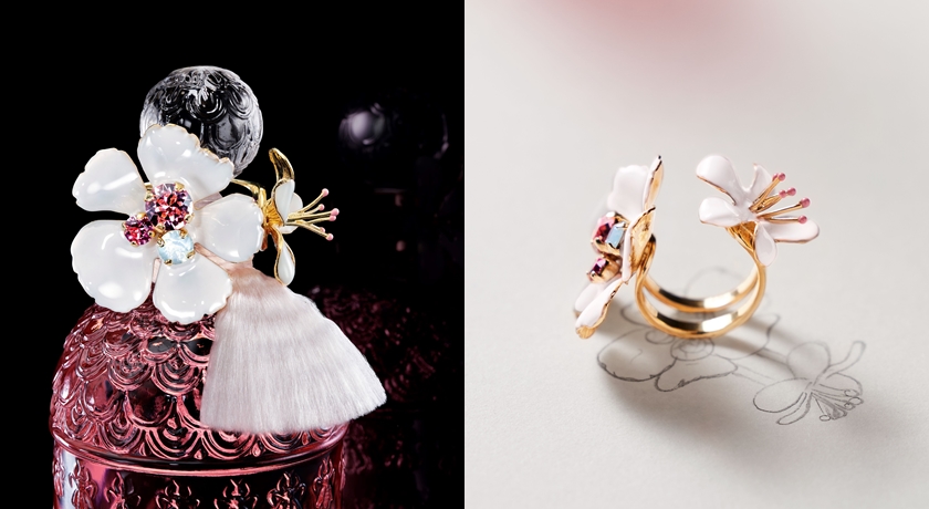 是香水也是珠寶！24K純金＋玫瑰水晶打造「櫻花戒」成最美高訂香氛