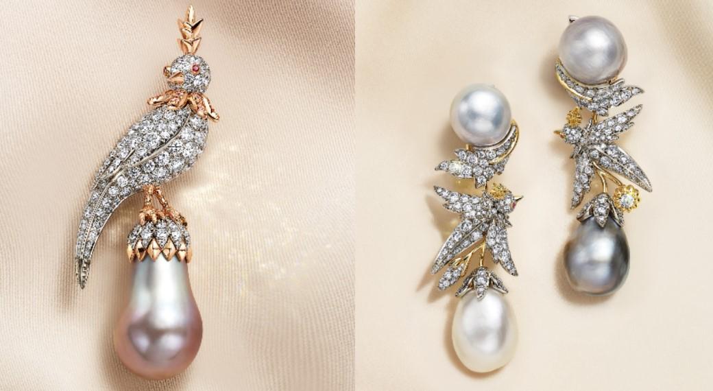 Tiffany石上鳥圍繞珍珠翩然起舞！圓潤造型各異其趣 不對稱設計大膽創新