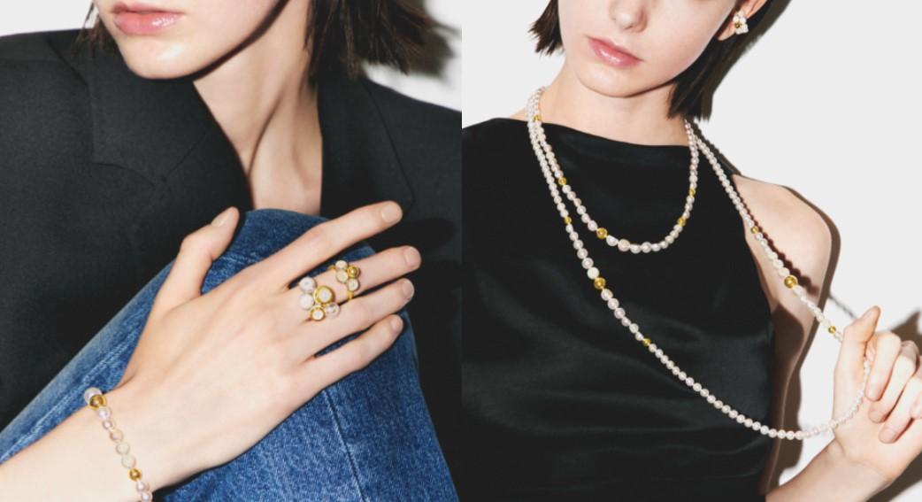 TASAKI M/G系列異材質前衛混搭！剖面珍珠交織拋光黃金 迸發對比立體美感