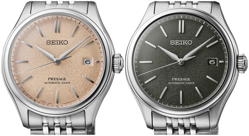 SEIKO Presage經典系列三針日期款，各1,050歐元(約新台幣36,700元)。