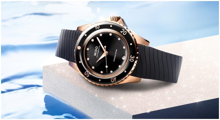 美度MIDO最熱賣海洋之星推全新36.5毫米！玫瑰金搭鑽石 女生專屬潛水錶