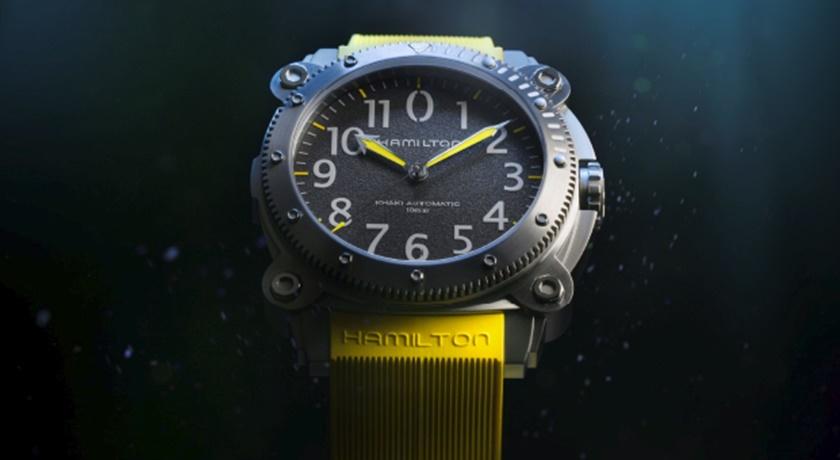 漢米爾頓卡其海軍潛水錶換亮眼新色！鈦金屬錶殼防水1000米超霸氣