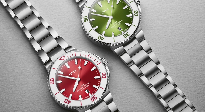 夏日氛圍十足西瓜配色腕錶！Oris Aquis西瓜紅、西瓜綠錶盤好萌
