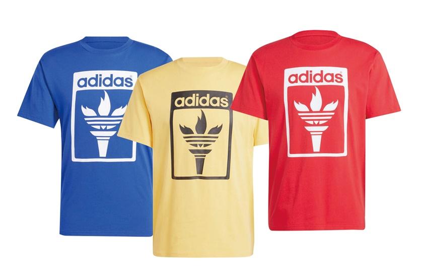 忠孝館_adidas Originals火炬LOGO短袖上衣三色，單件售價1,290元。
