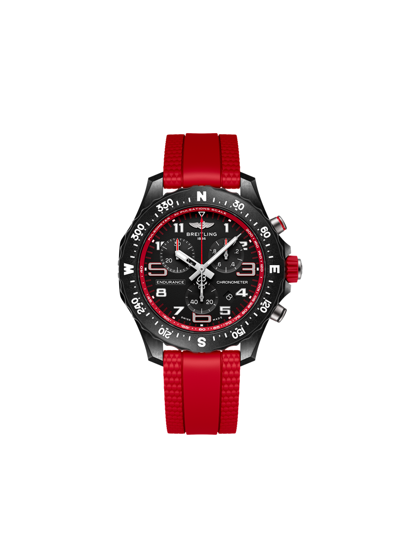 百年靈Endurance Pro 38毫米腕錶紅色款，99,000元。（BREITLING提供）