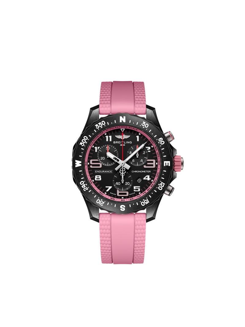 百年靈Endurance Pro 38毫米腕錶粉紅色款，99,000元。（BREITLING提供）