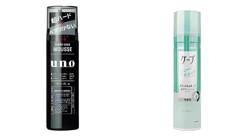 UN O強硬作風定型慕斯，250元；日本花王CAPE 自然彈力定型噴霧，淺綠/無香款，329元。