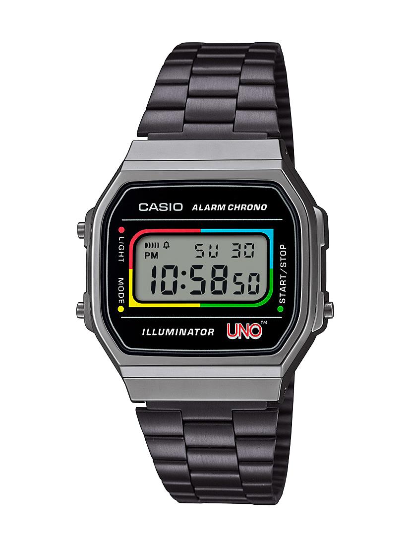 CASIO x UNO聯名錶款A168WEUC，2,900元。(CASIO提供，以下同)