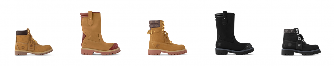 五款Timberland靴款都加入LV經典符碼，售價NTD78,500~NTD93,000。