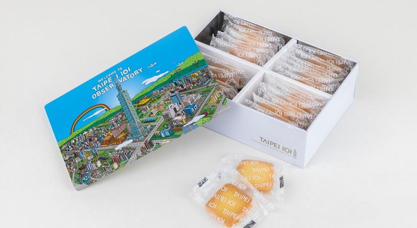 TOP5：台北101鐵盒餅乾-日景手繪款(牛奶/巧克力)，580元。
