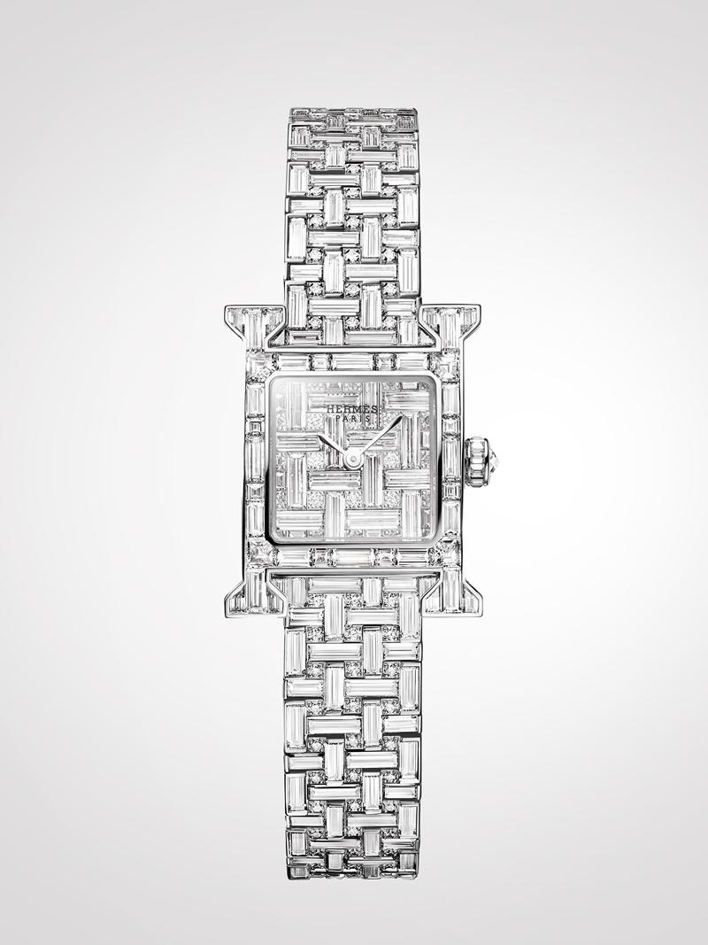 Hermès Heure H Haute joaillerie 高級珠寶腕錶，19,172,000元。（Hermès提供）