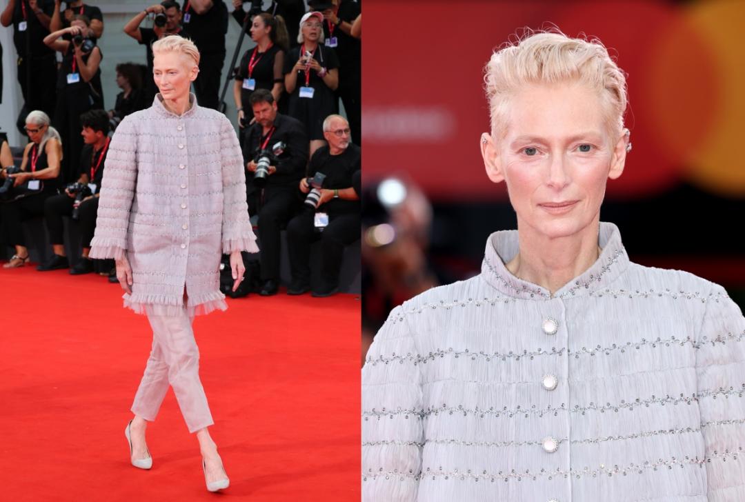 Tilda Swinton的禮服與珠寶都是來自Chanel。（品牌提供）