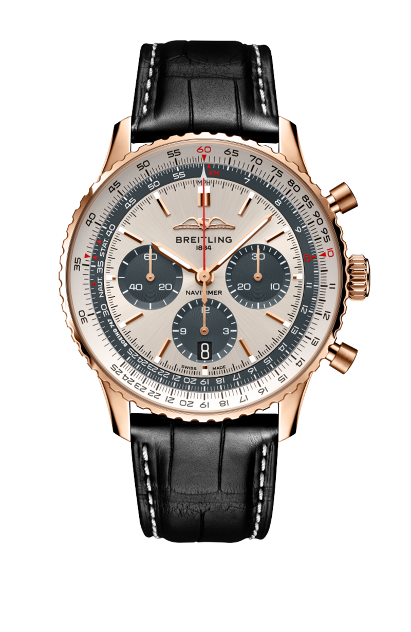 Navitimer B01 Chronograph 43航空計時腕錶星宇航空特別版18K紅金款，633,000元，僅限百年靈台北101專賣店販售。（Breitling提供）