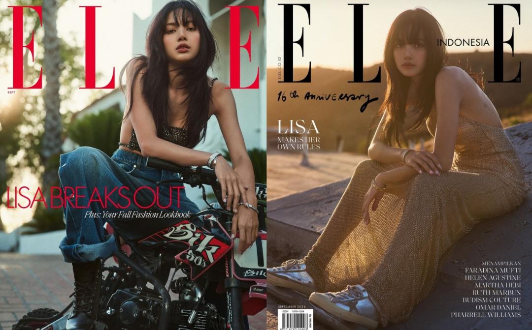 Lisa上月連續登上美國版與印尼版《ELLE》封面。（截自lisa IG）