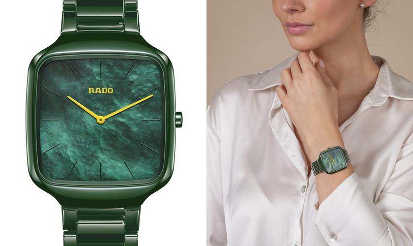 RADO True Square真我方形系列超薄高科技陶瓷腕錶R27047902，64,500元。(RADO提供，以下同)