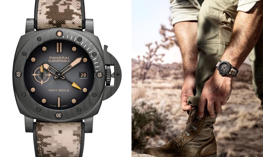 Panerai Submersible QuarantaQuattro GMT Navy SEALs　Carbotech™錶款，44毫米，607,000元。