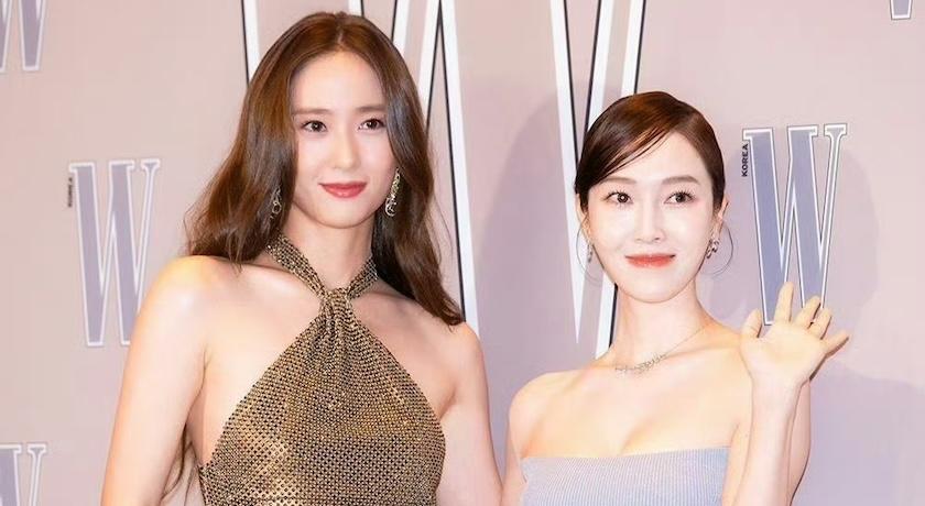 鄭氏姊妹合體跑趴！Krystal金色鎖子甲超閃、Jessica撞衫金智媛差超多