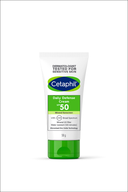 Cetaphil舒特膚輕透物理低敏防曬霜，SPF50／PA++++，50ml／800元，純物理防曬，可在肌膚上形成屏障反射UVA+UVB光線，提供防曬保護同時舒緩和增加肌膚屏障。