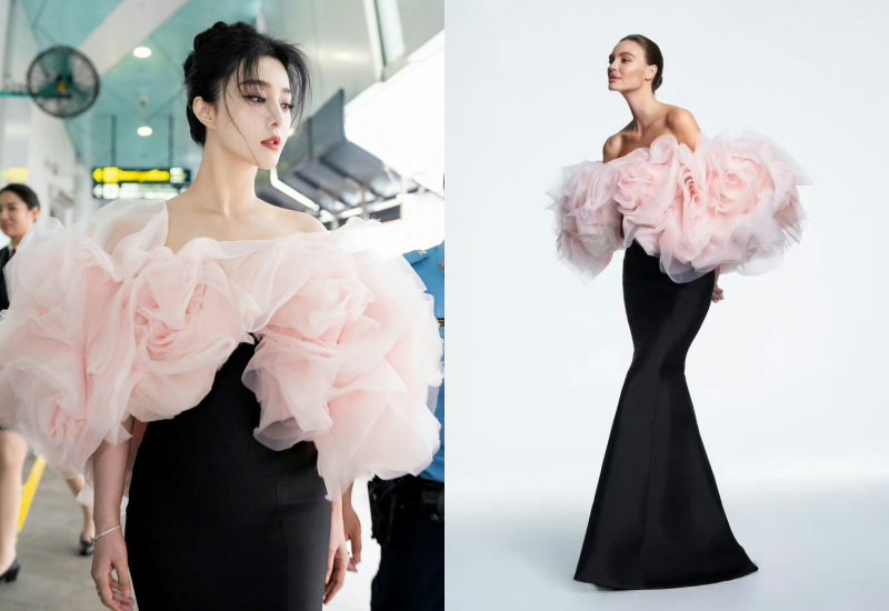 范冰冰的禮服來自台灣設計師品牌Nicole + Felicia。（截自微博）